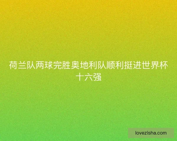 荷兰队两球完胜奥地利队顺利挺进世界杯十六强